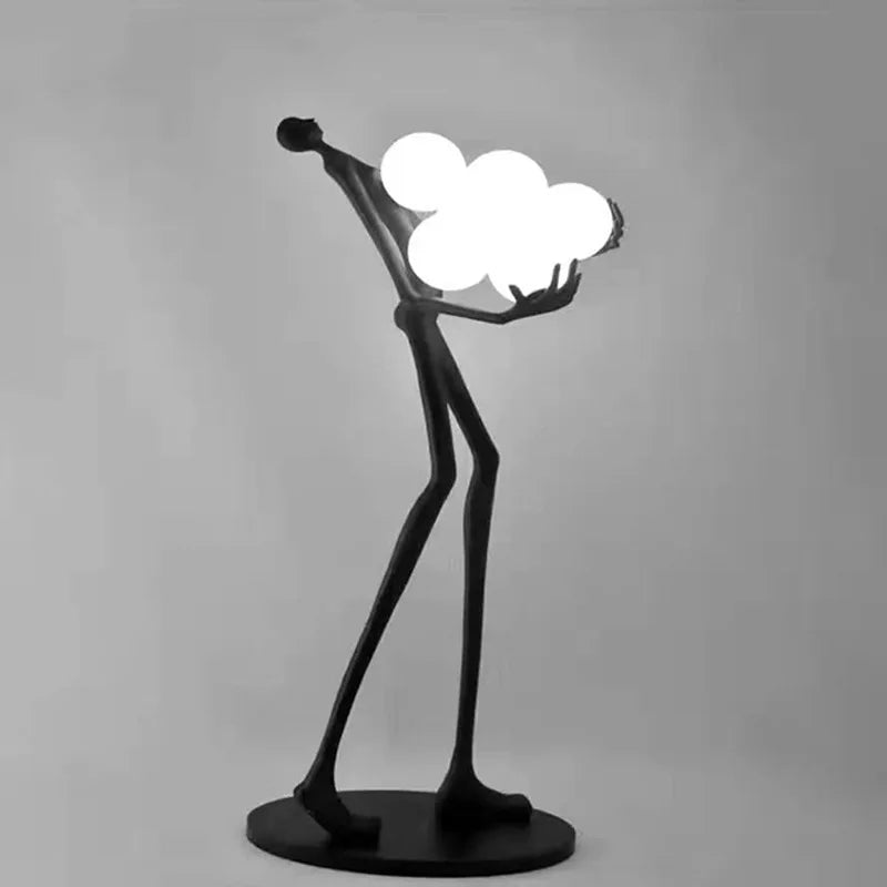 Designer Hotel Decor Humanoid Outdoor Lamp Salon Light Statue Sculpture Lamp Floor Lamp High Quality Modern LED Plastic 80 Round