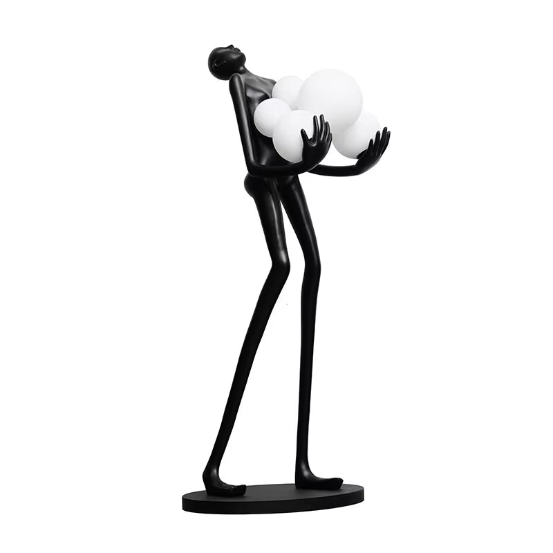 Designer Hotel Decor Humanoid Outdoor Lamp Salon Light Statue Sculpture Lamp Floor Lamp High Quality Modern LED Plastic 80 Round