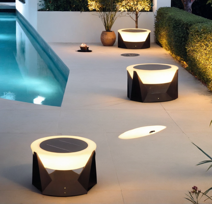 LED Solar Column Lamps – Remotely Controlled Waterproof Outdoor Garden Lights