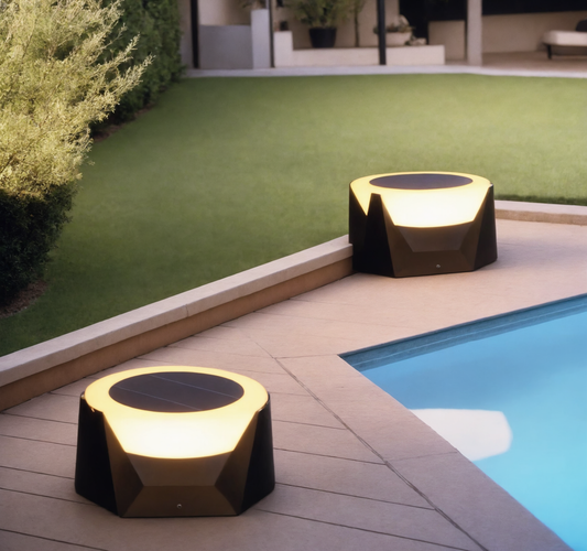 LED Solar Column Lamps – Remotely Controlled Waterproof Outdoor Garden Lights